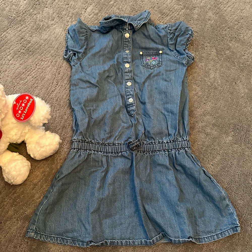 Hanna Andersson Blue Ruffled Sleeveless Polo Dress